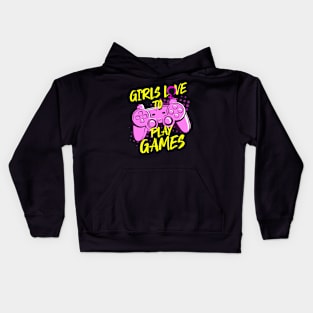 Girls Love To Play Games Video Game Player Gamer Kids Hoodie